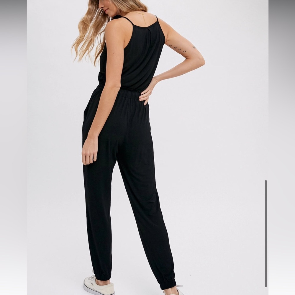 Cheeky Boutique Black Jersey Women’s Jumpsuit Size Small - Picture 3 of 10